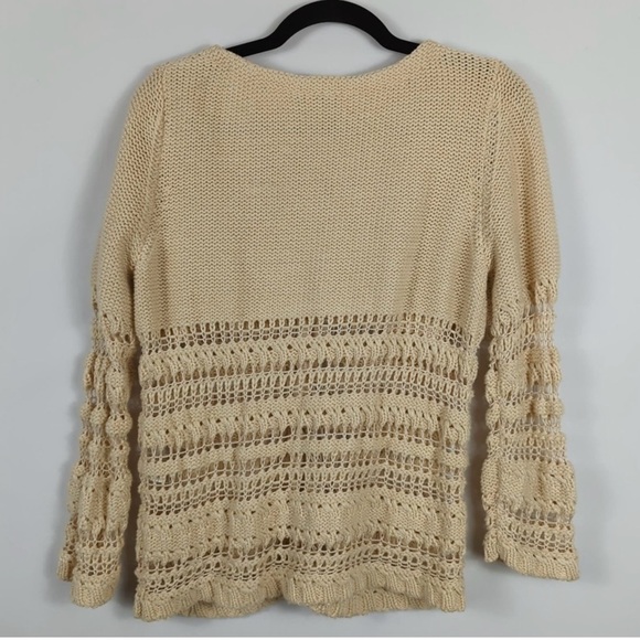 Sundance Cloudscape Cardigan Tan Beige Button Front Open Knit Size Medium - Picture 3 of 6